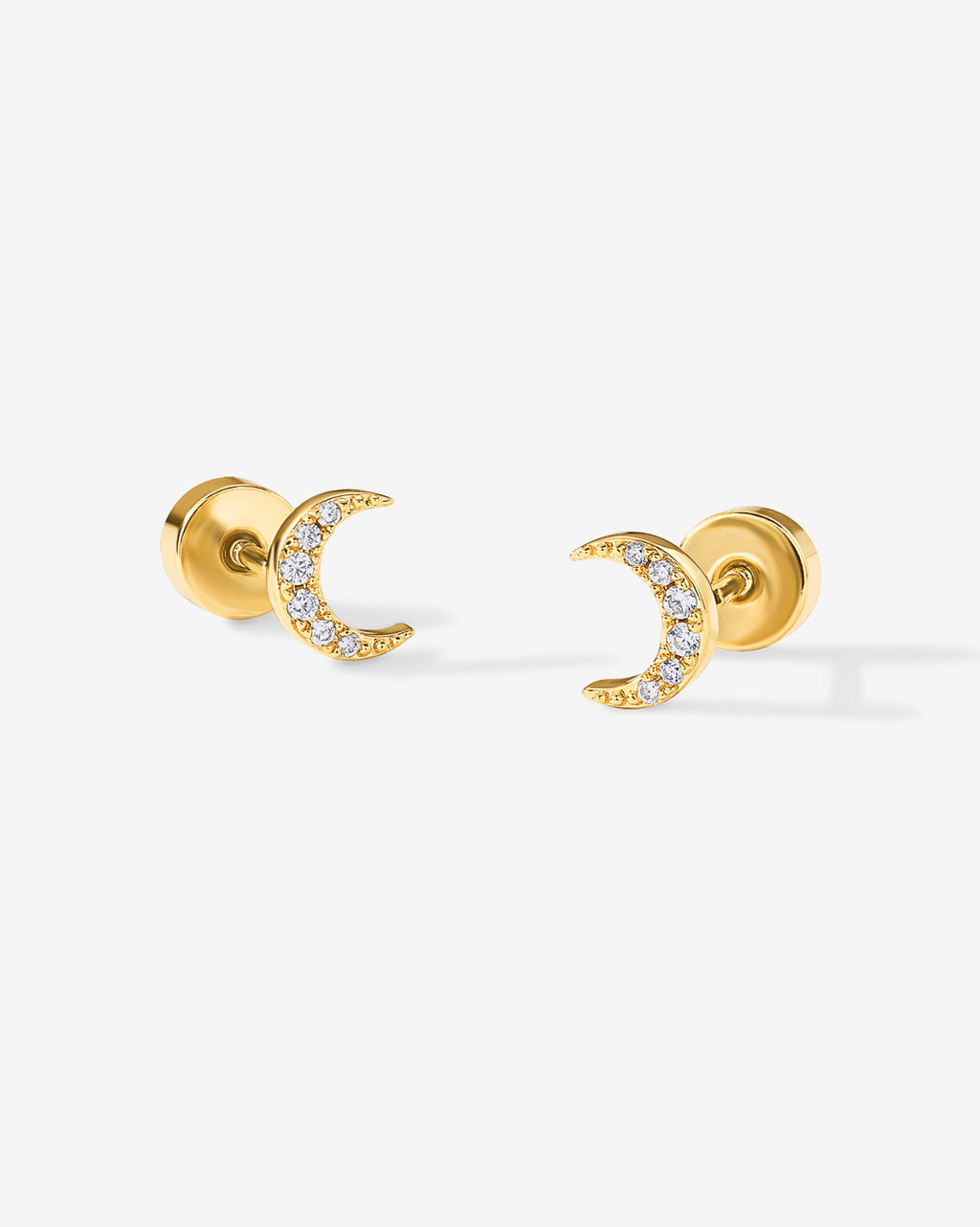 Crescent Moon Flat Back Earrings