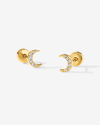 Crescent Moon Flat Back Earrings