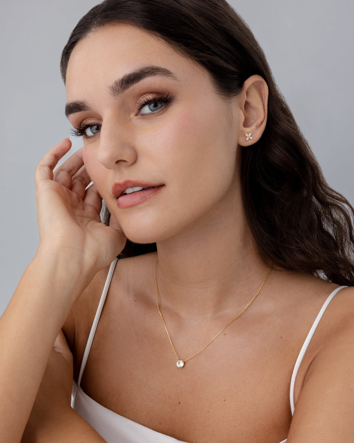 4 Stone Marquise Stud Earrings