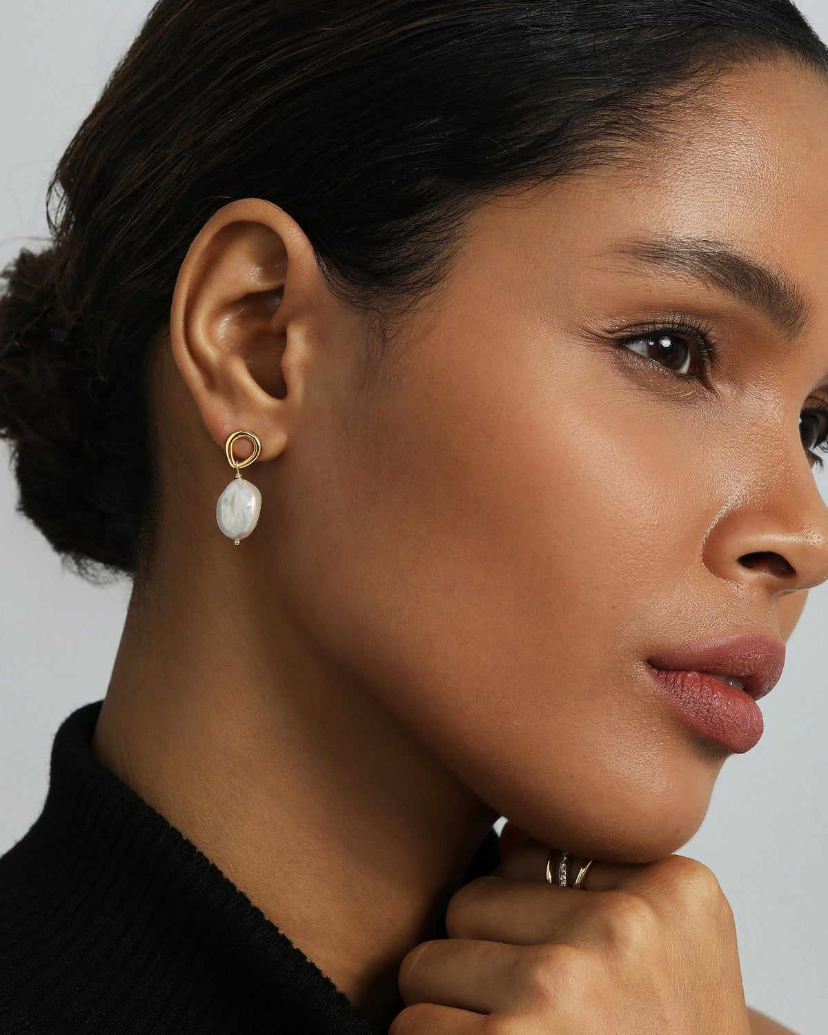 Organic Pearl Dangle Earrings
