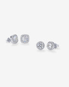 Cubic Zirconia Halo Stud Earring Pack
