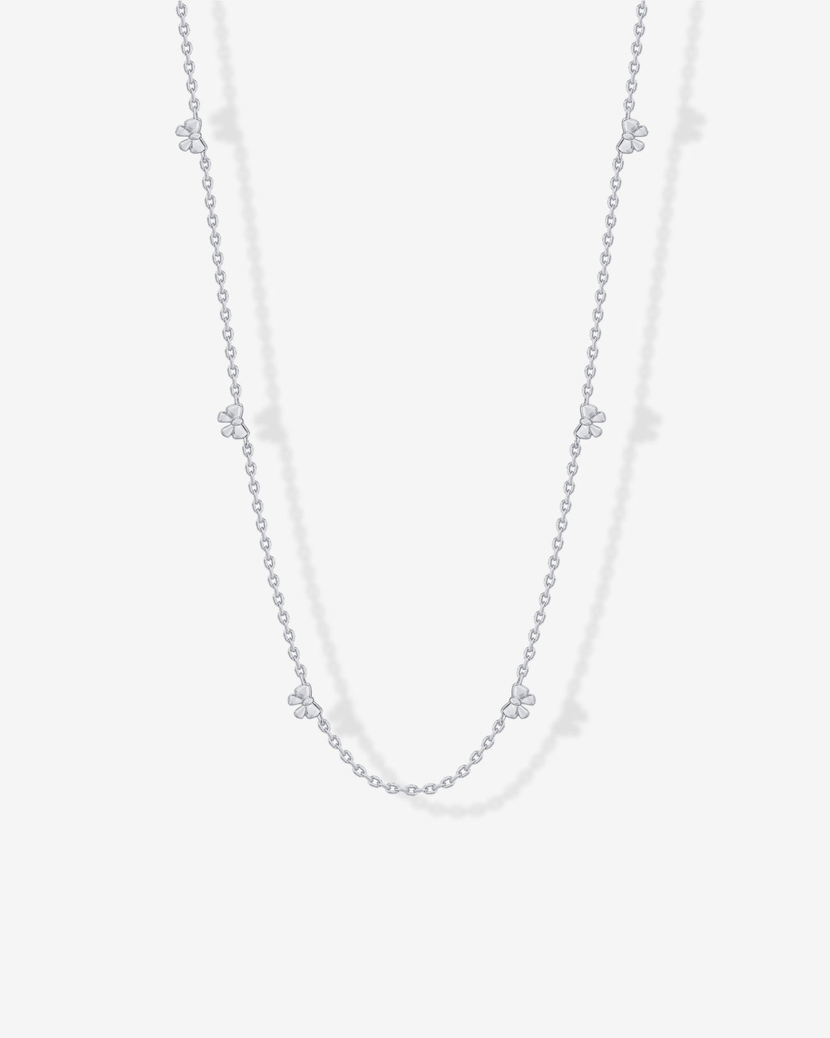 Tiny Bow Station Necklace