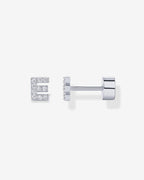 Initial Letter CZ Flatback Earrings