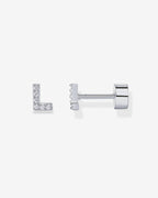 Initial Letter CZ Flatback Earrings