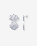 Double Seashell Dangle Earrings