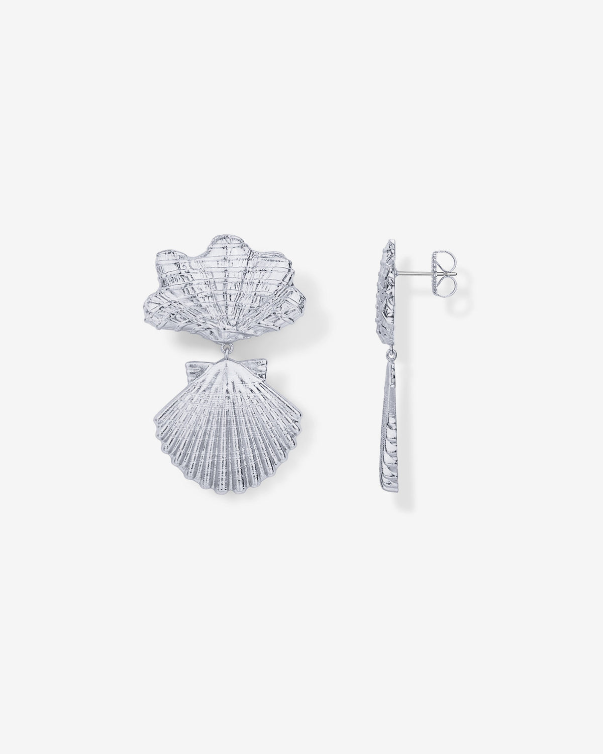 Double Seashell Dangle Earrings