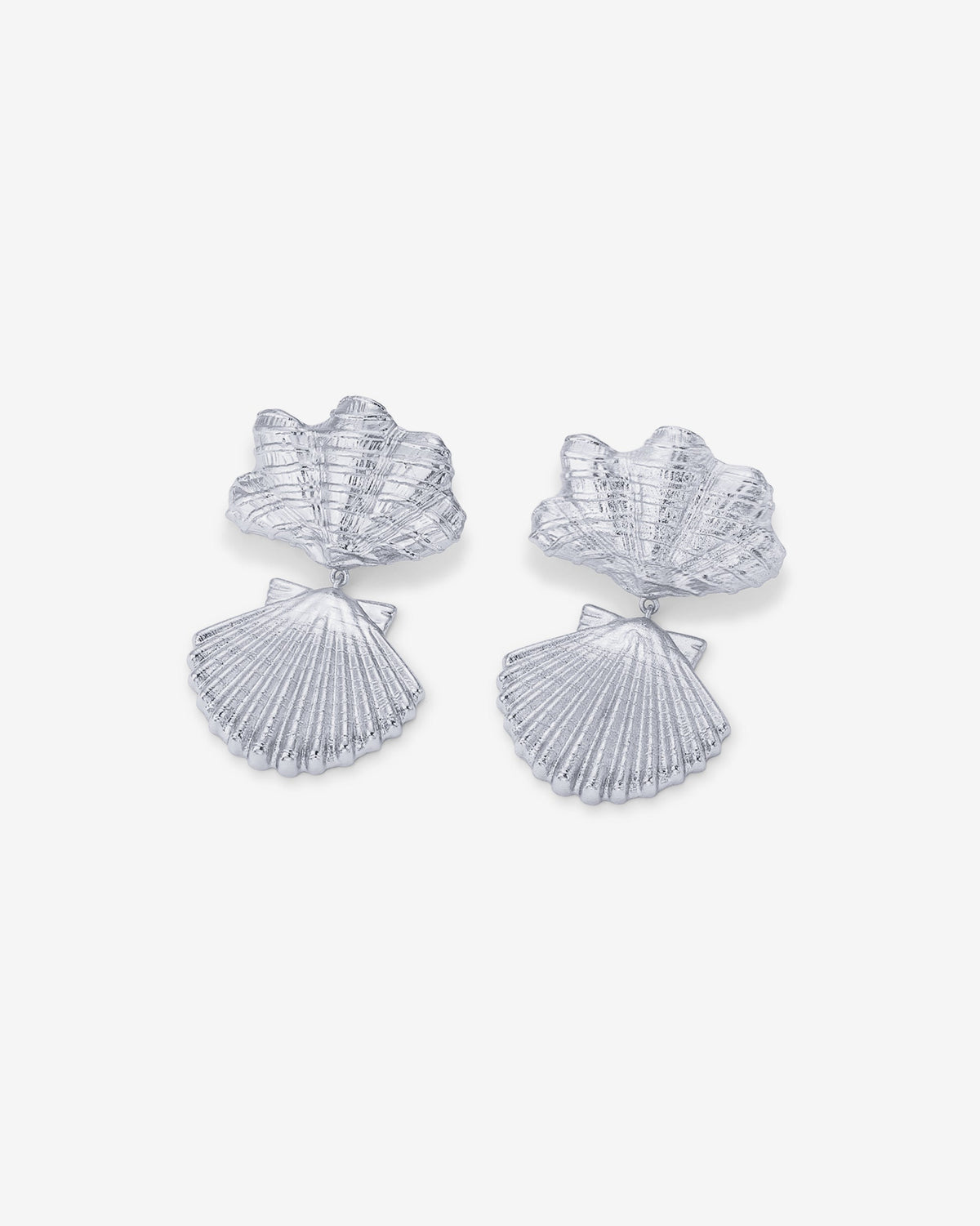 Double Seashell Dangle Earrings
