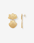 Double Seashell Dangle Earrings