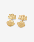 Double Seashell Dangle Earrings