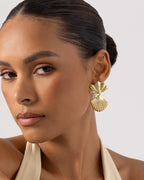 Double Seashell Dangle Earrings