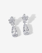 Cluster Pear Drop Bridal Earrings
