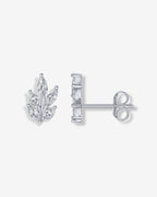 Pear Leaf Bridal Stud Earrings