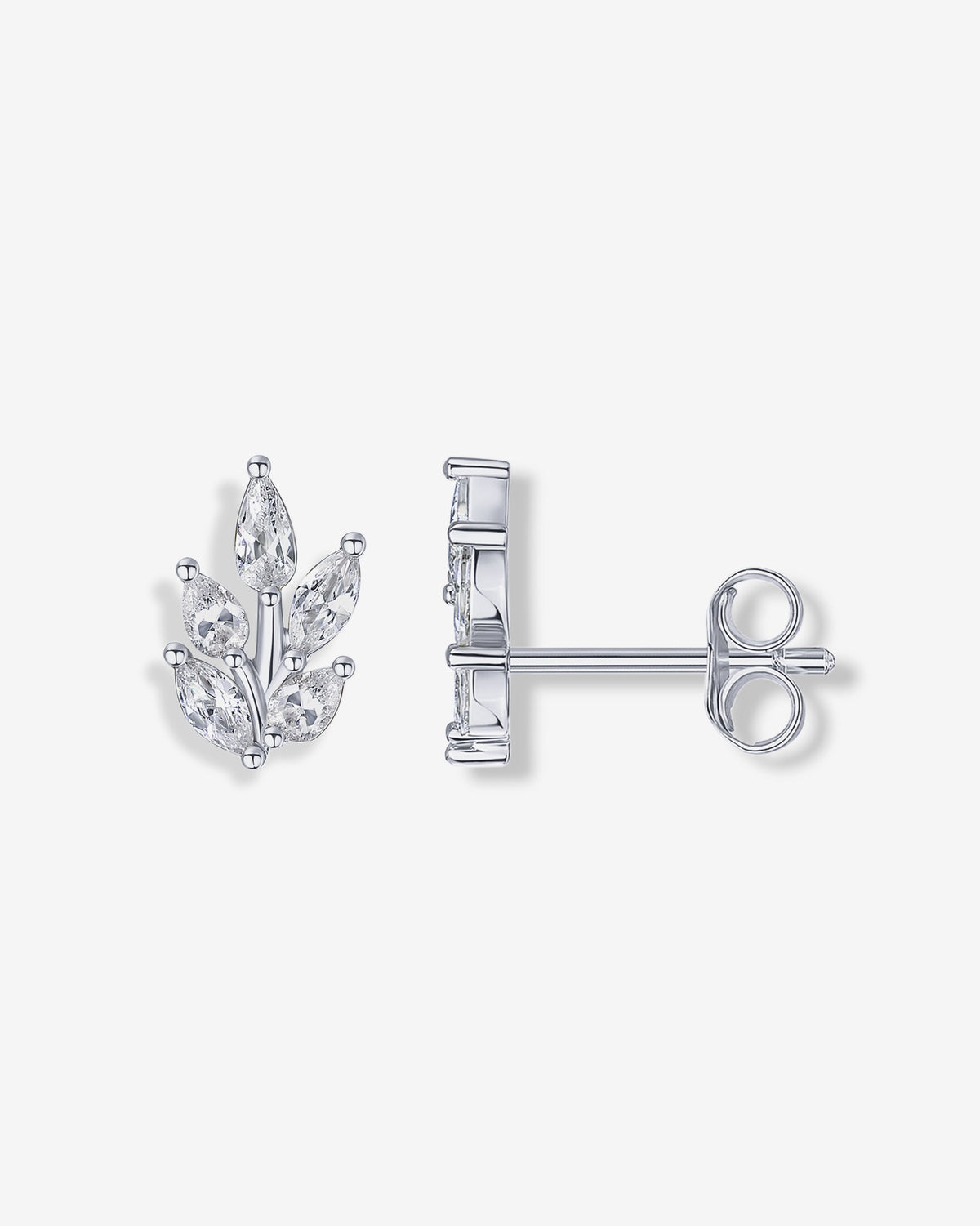 Pear Leaf Bridal Stud Earrings
