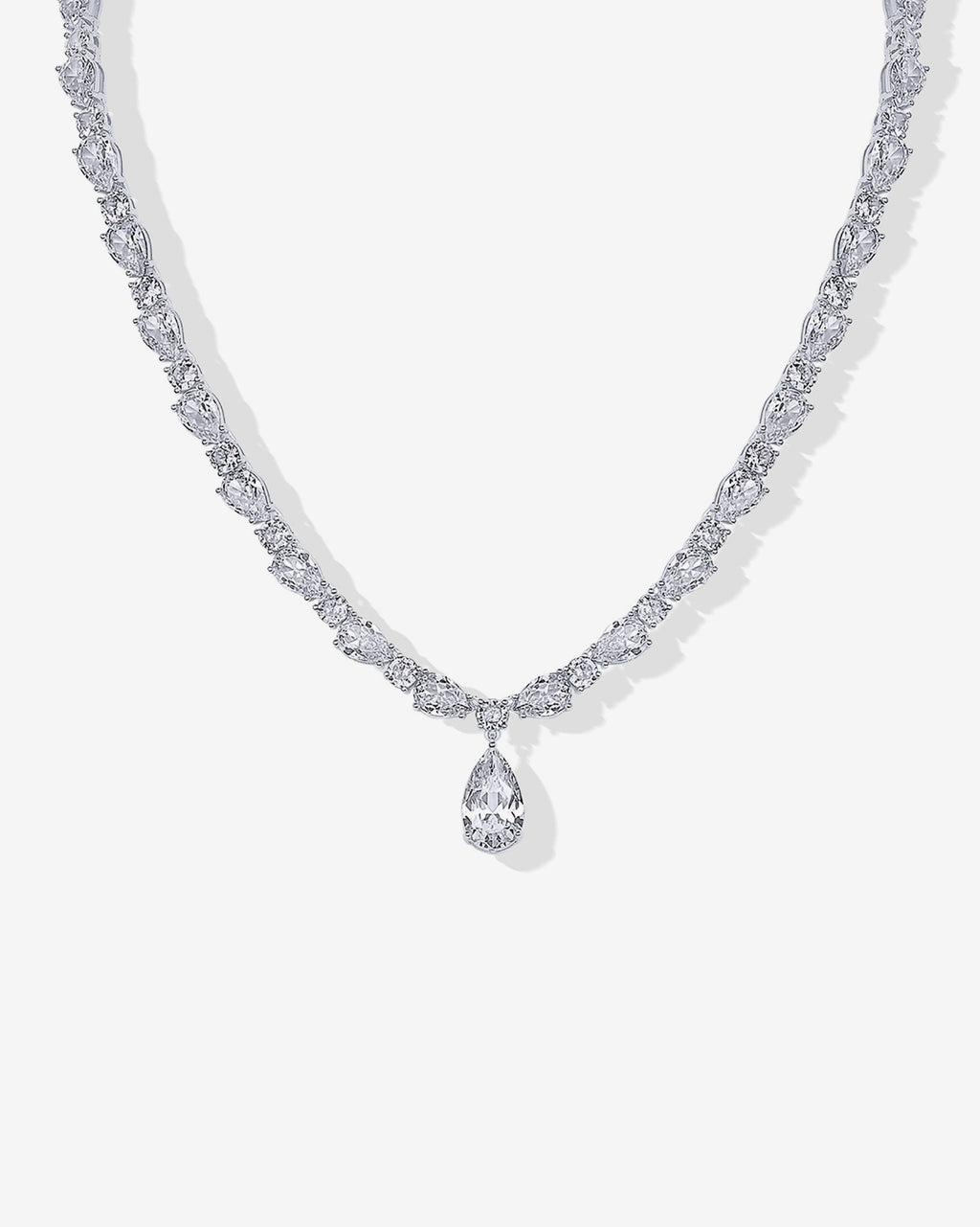 Pear Drop Tennis Necklace