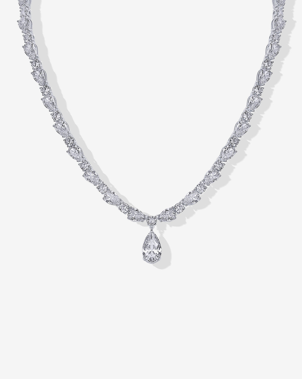 Pear Drop Tennis Necklace