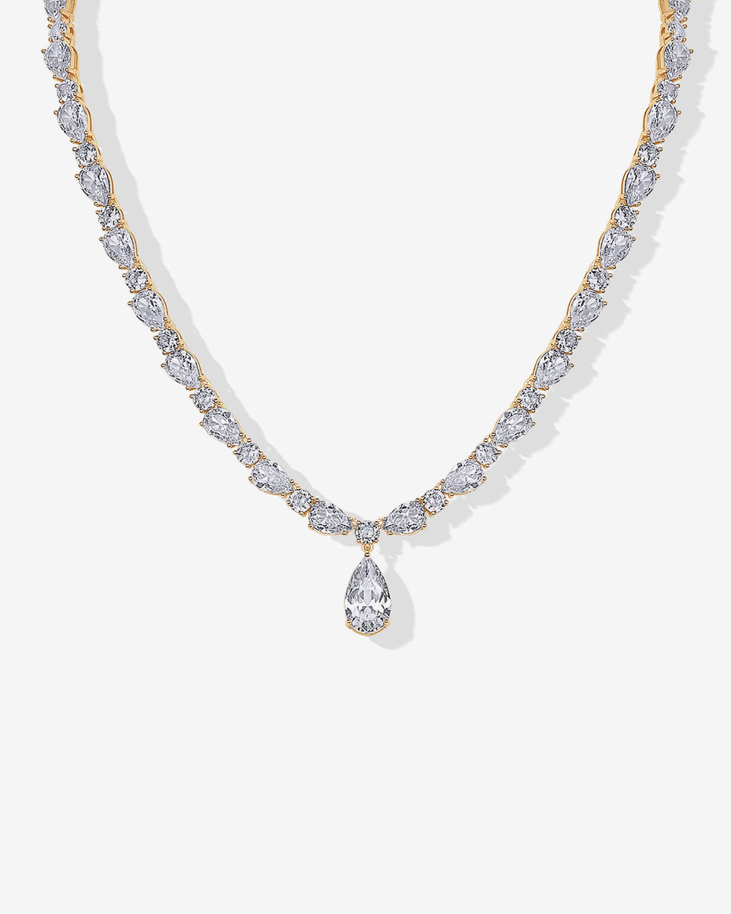 Pear Drop Tennis Necklace