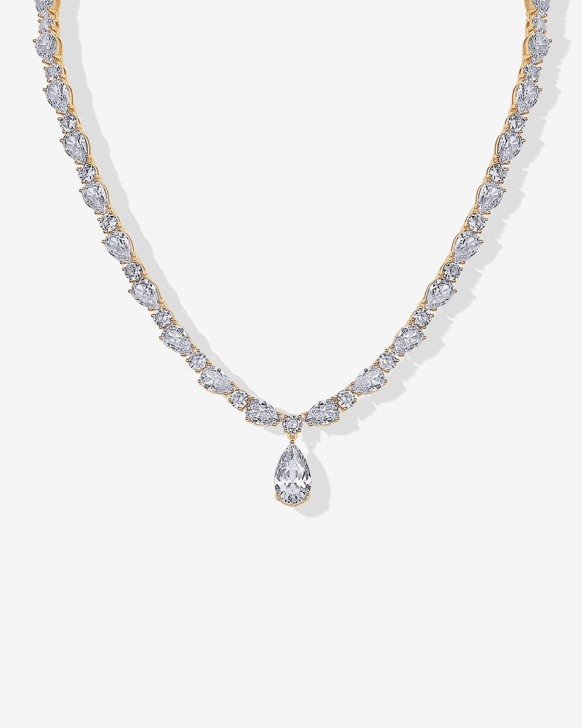 Pear Drop Tennis Necklace