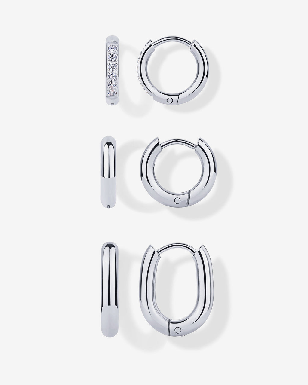 Huggie Hoop Earrings Set
