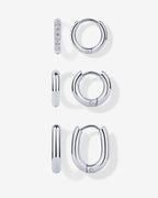 Huggie Hoop Earrings Set