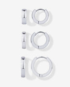 Chunky Huggie Hoop Earrings Set
