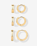 Chunky Huggie Hoop Earrings Set