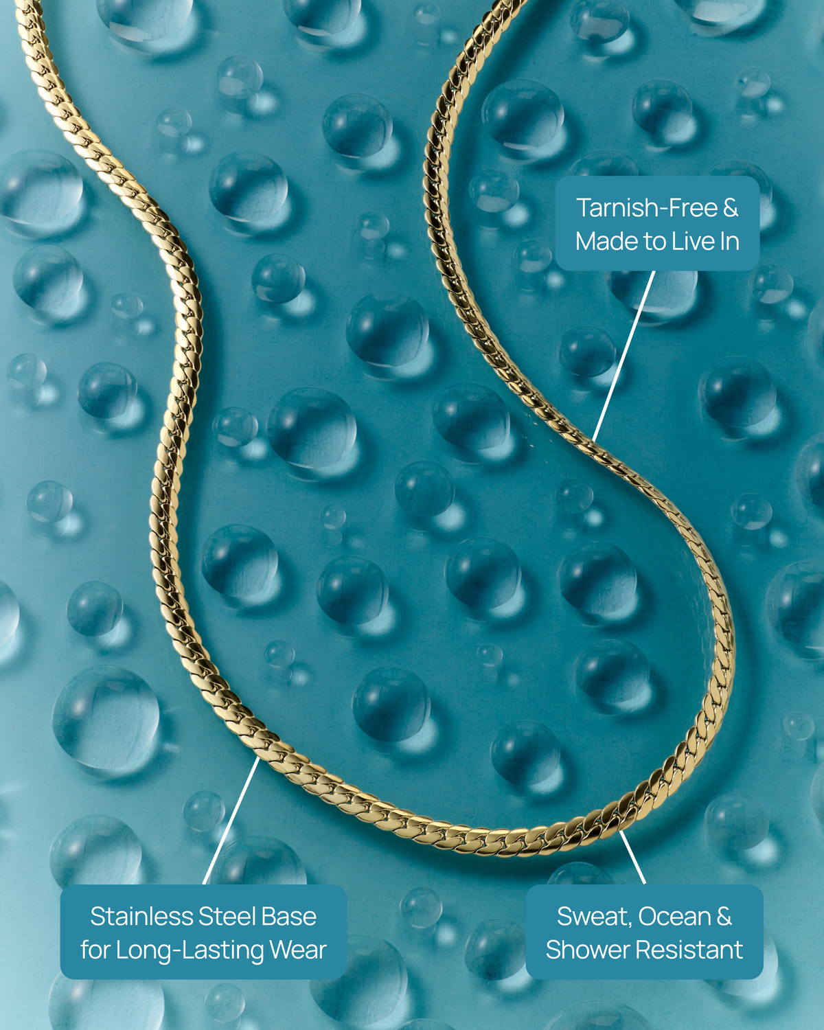 Waterproof Curb Chain Necklace