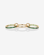 Interlocking Triple Band Emerald Tone Ring