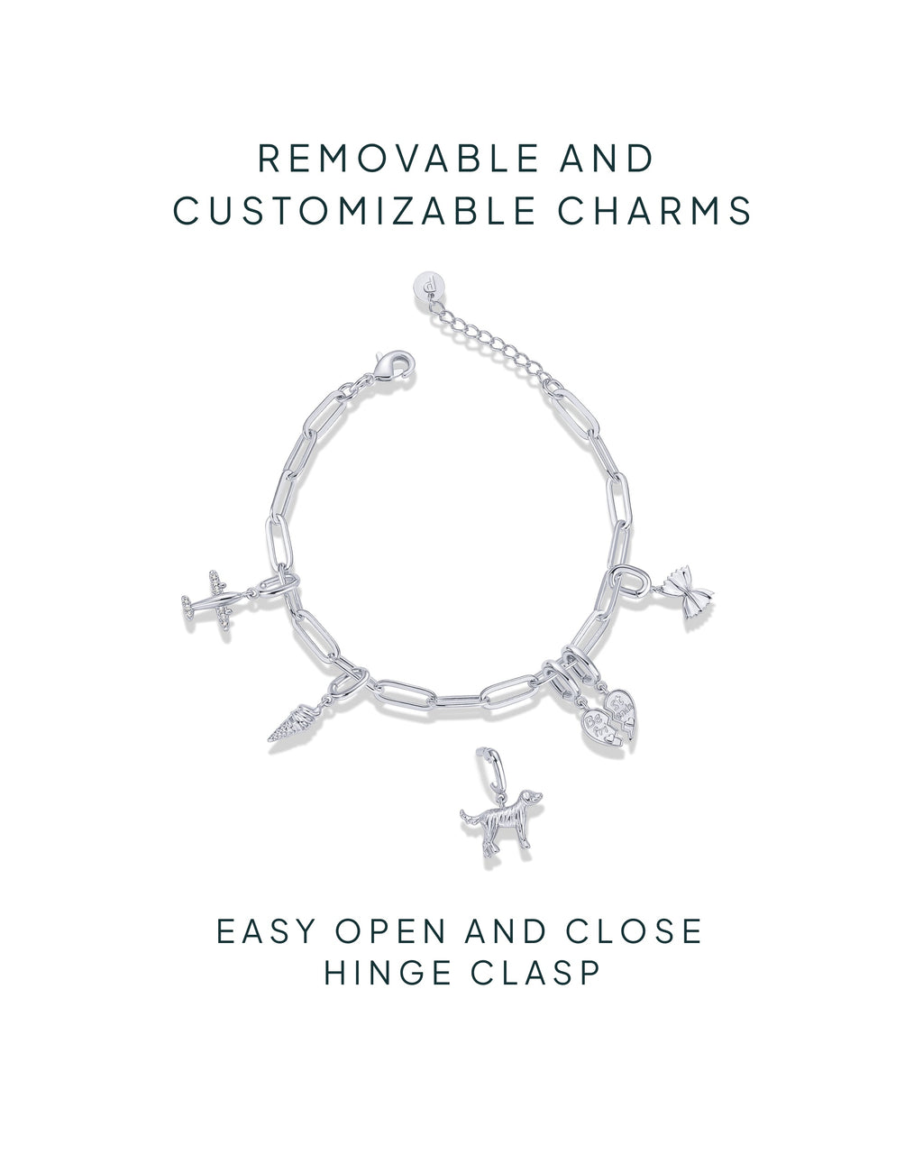 Cherished Connections Charm Paperclip Bracelet Set