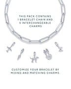 Cherished Connections Charm Paperclip Bracelet Set