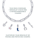 Western Meets Romantic vibes Charm Paperclip Bracelet Set