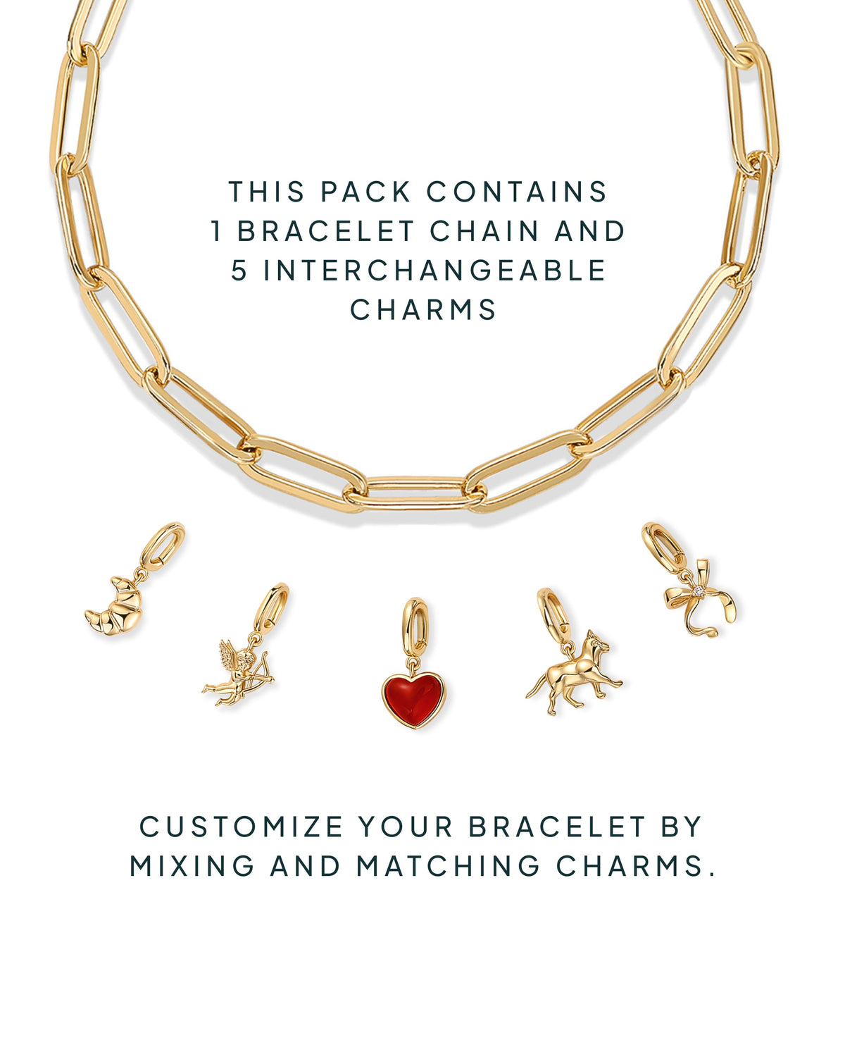 Whimsical Charm Paperclip Bracelet Set