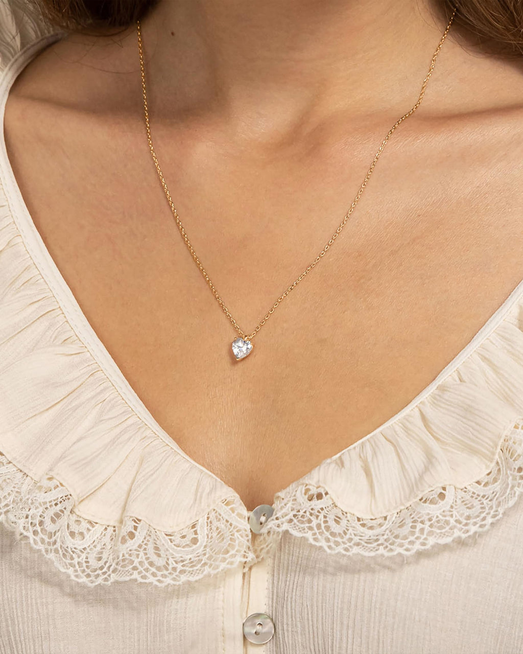 Heart Solitaire Pendant Necklace
