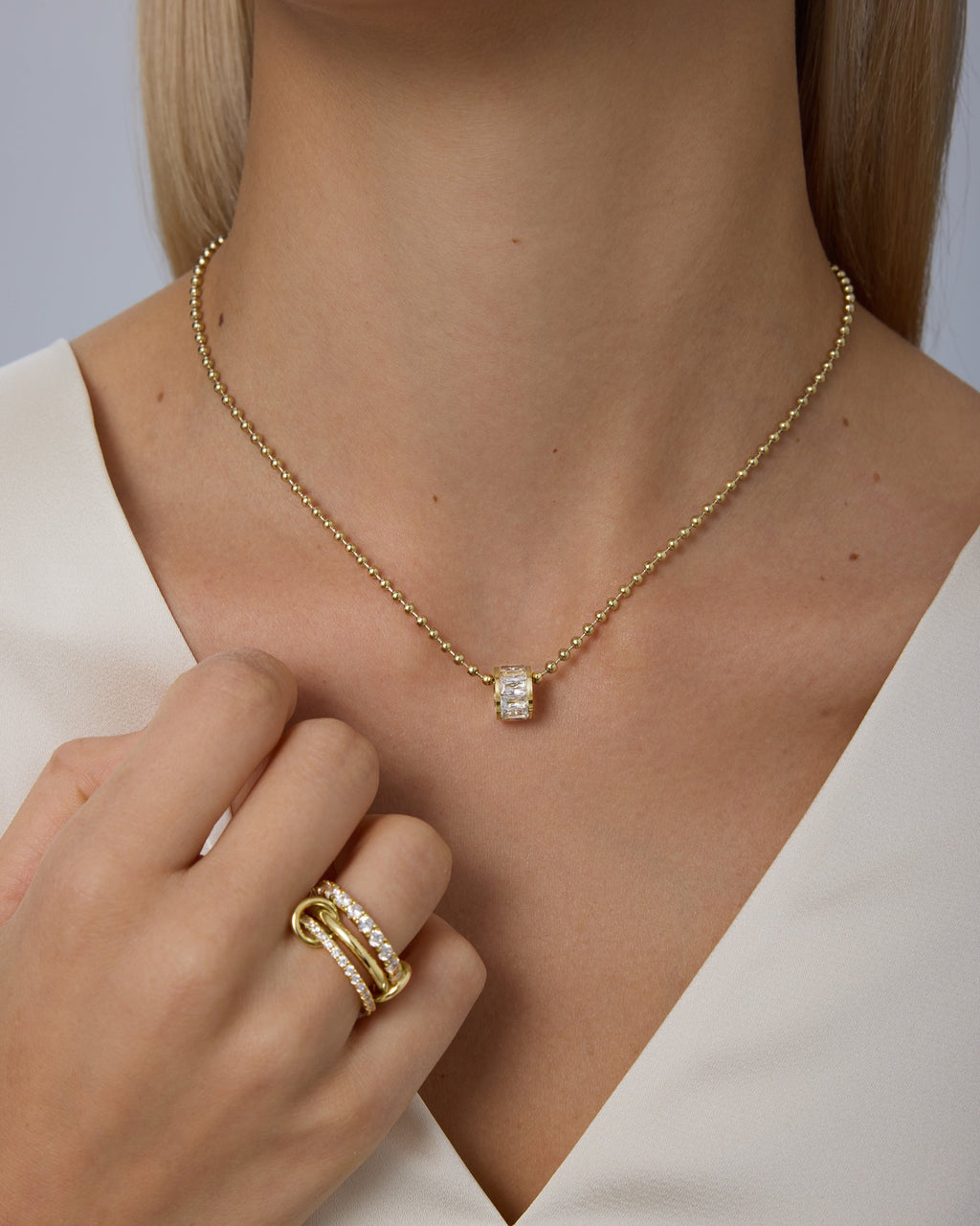 Waterproof Rondelle Pendant Necklace