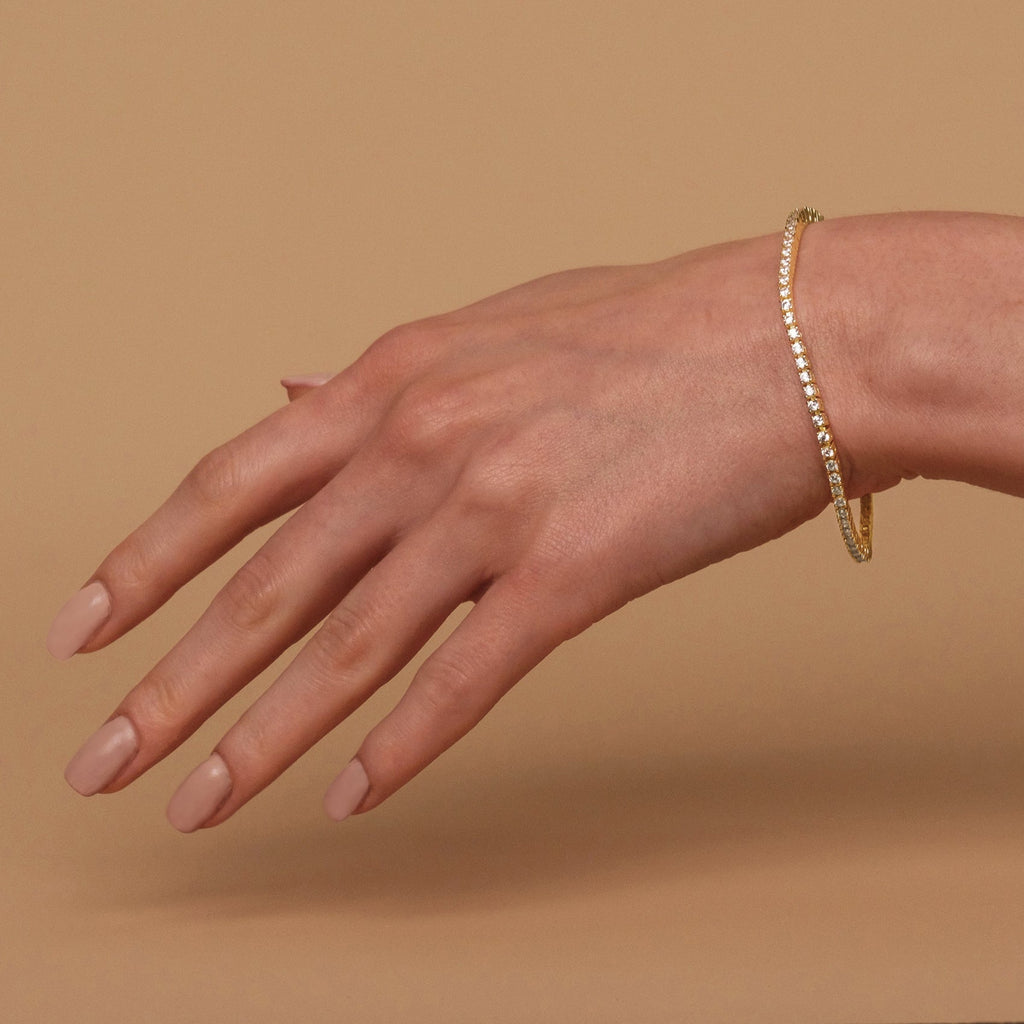 Dainty Round Cubic Zirconia Tennis Bracelet