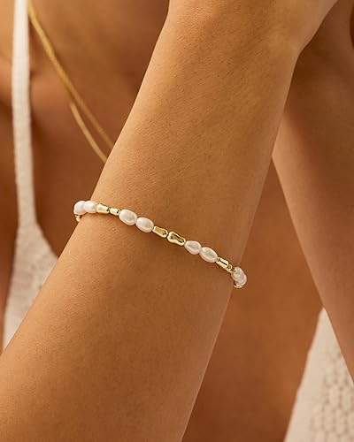 Bead and Freshwater Pearl Bracelet