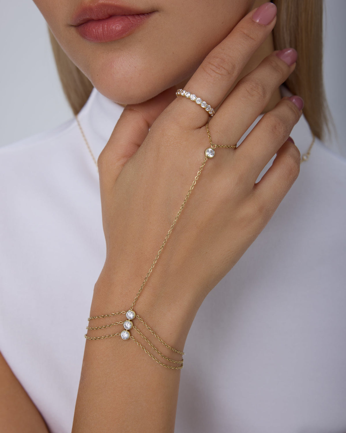 Waterproof Layered Hand Chain Bracelet