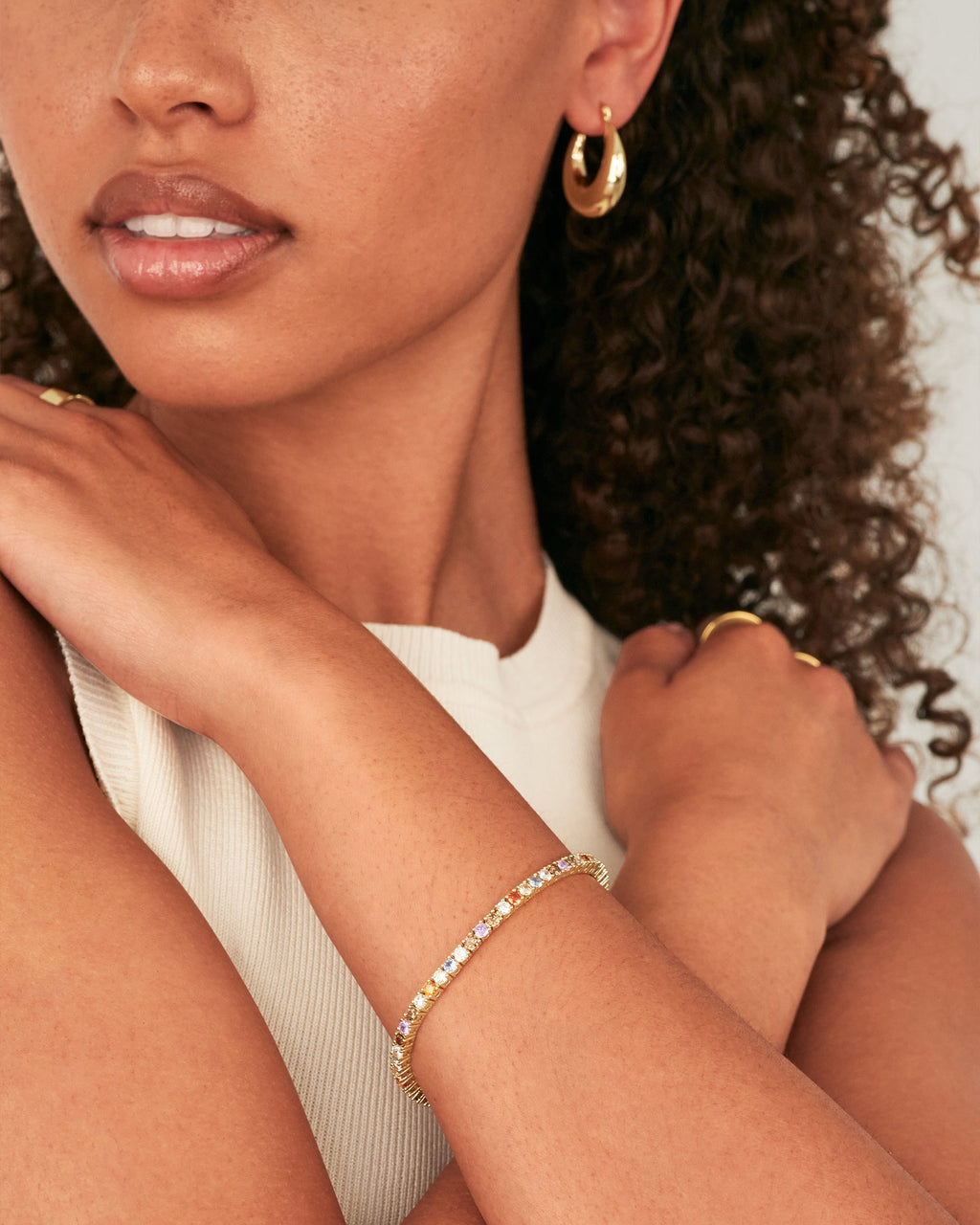 Medium Colored Cubic Zirconia Tennis Bracelet
