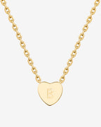 Dainty Heart Initial Necklace