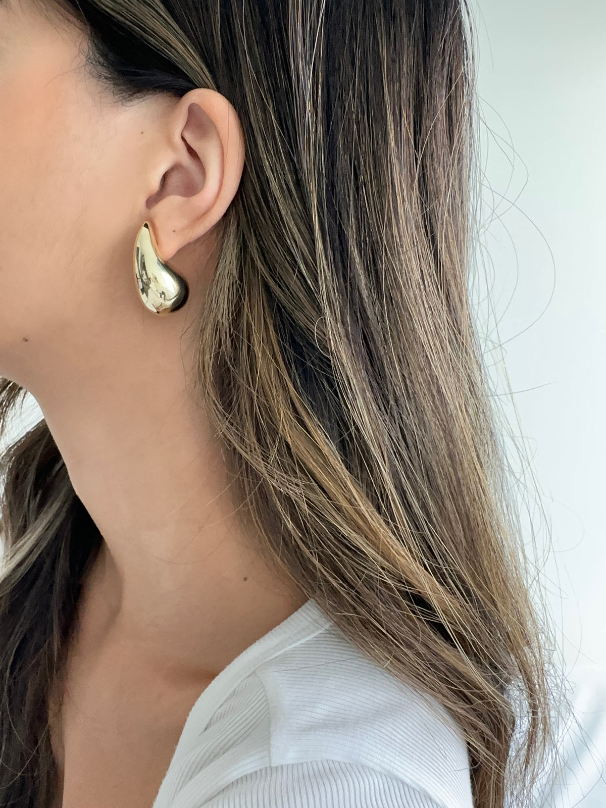 Chunky Teardrop Hoop Earrings