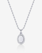 Oval Cubic Zirconia Pendant Necklace