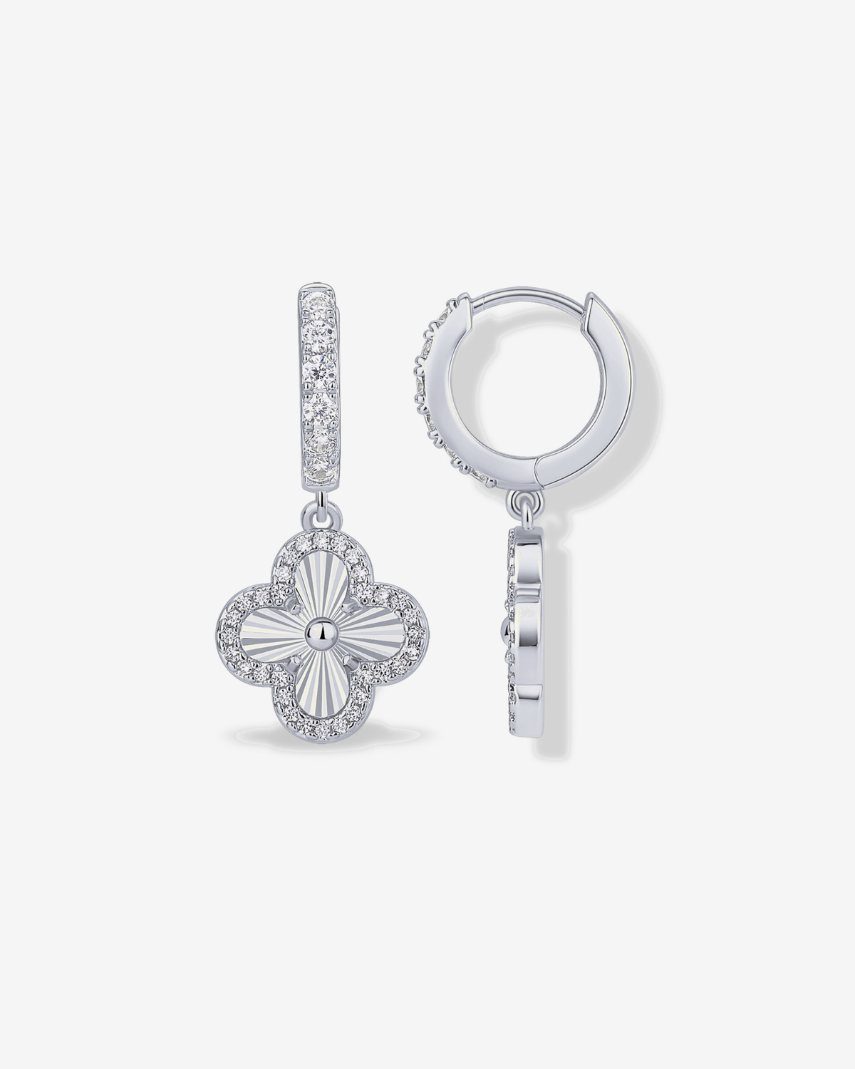 Clover Pavé Huggie Earring