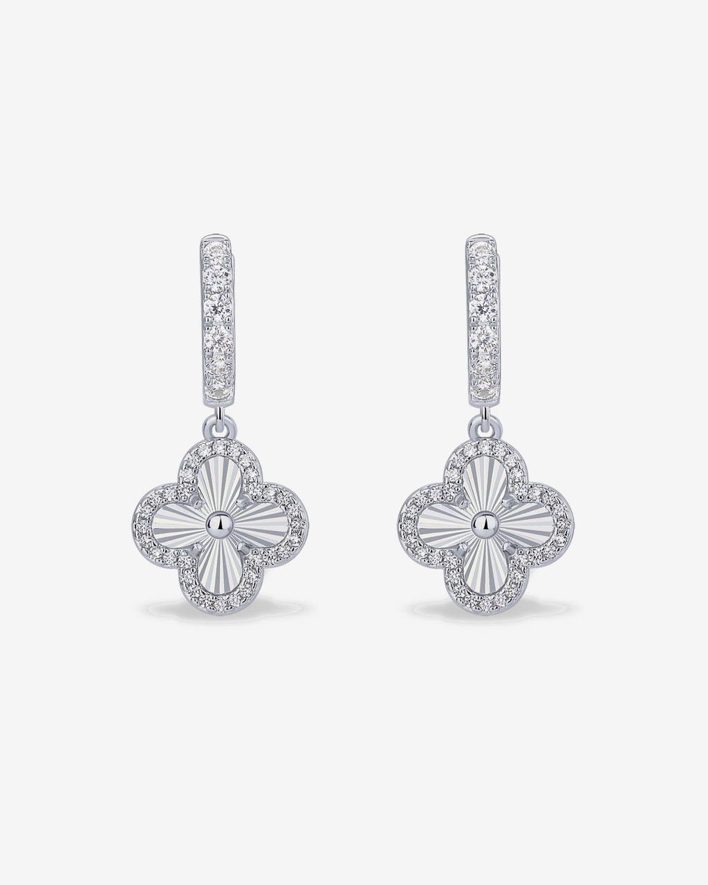 Clover Pavé Huggie Earring