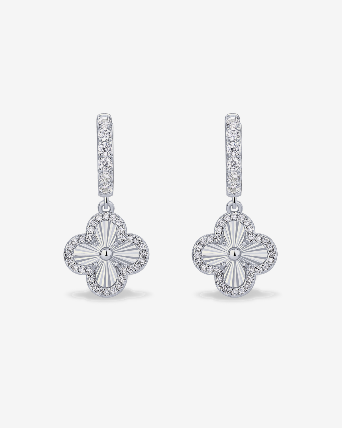 Clover Pavé Huggie Earring