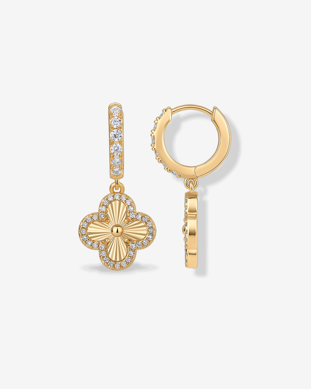 Clover Pavé Huggie Earring
