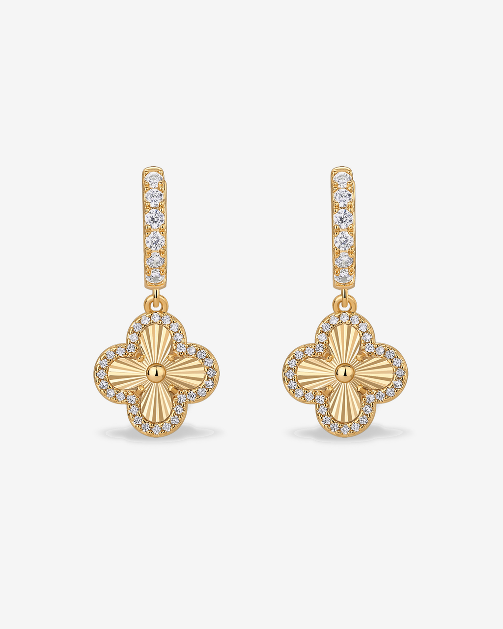 Clover Pavé Huggie Earring