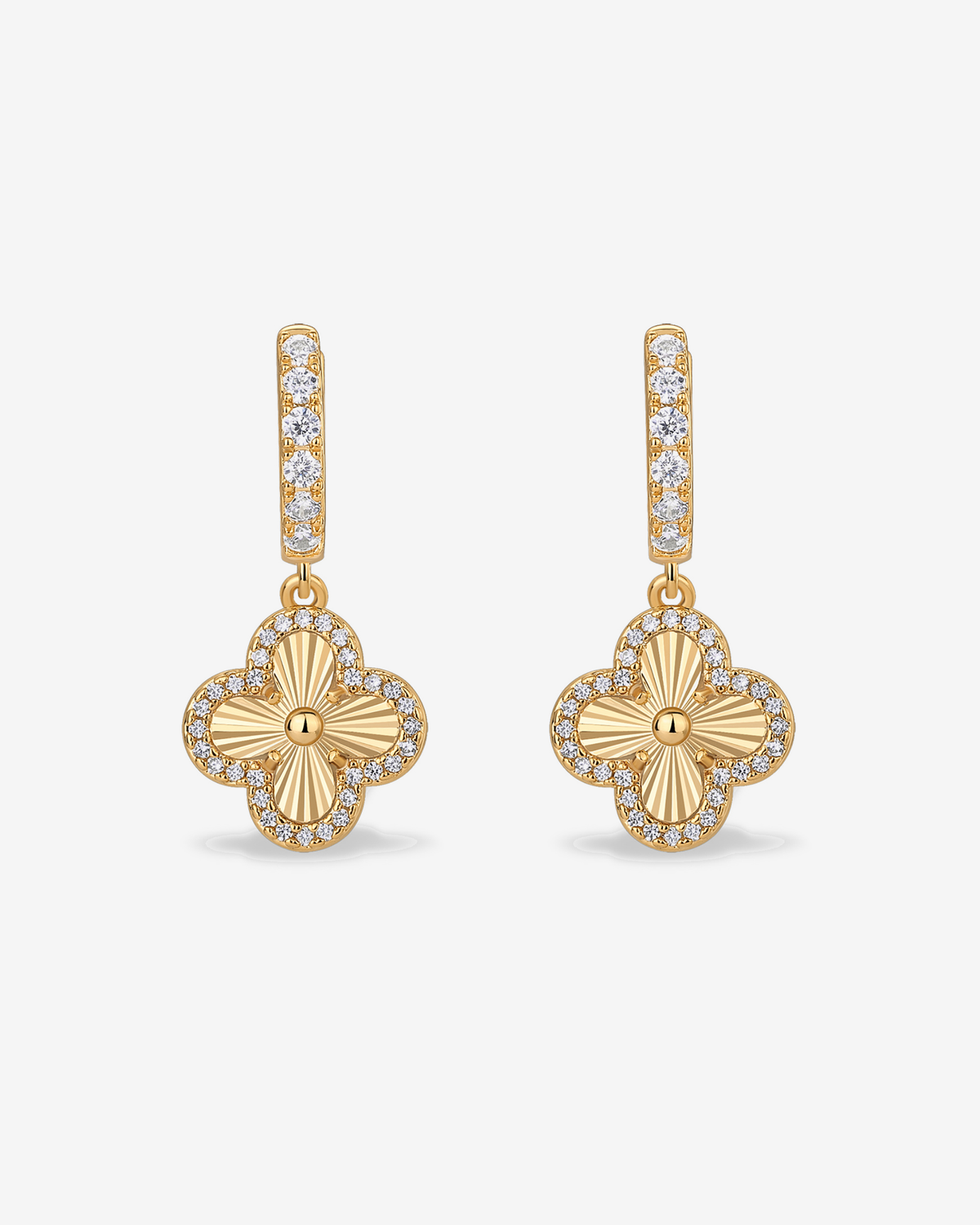 Clover Pavé Huggie Earring