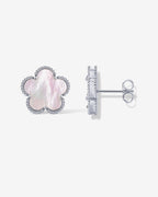 Mother of Pearl & Onyx Stud Earrings