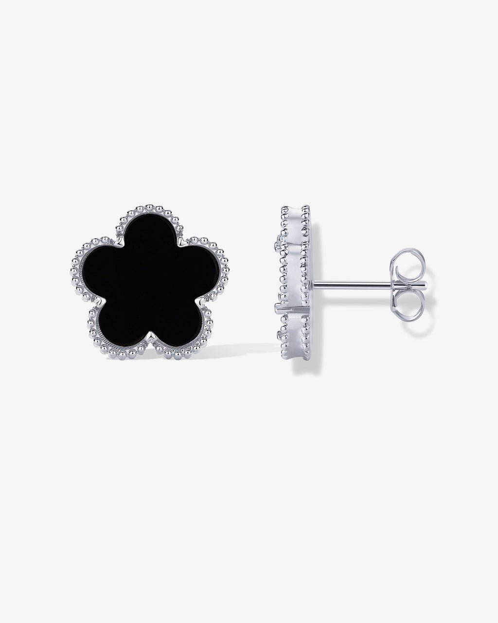 Mother of Pearl & Onyx Stud Earrings