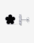 Mother of Pearl & Onyx Stud Earrings