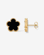 Mother of Pearl & Onyx Stud Earrings